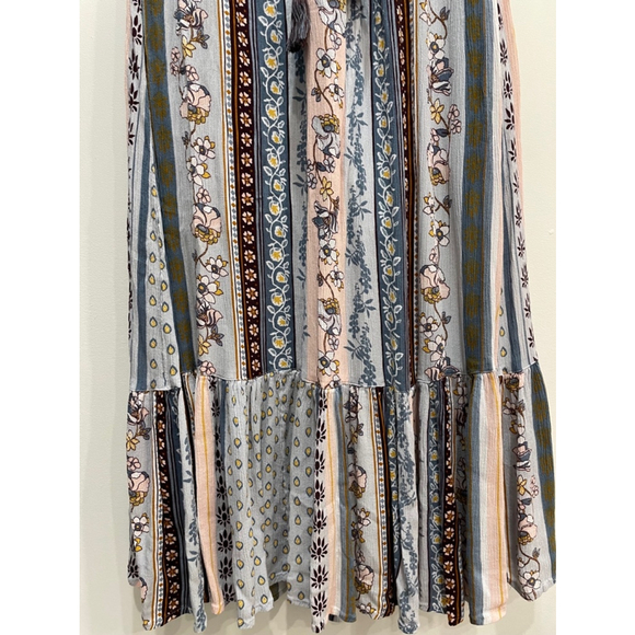 Fig Clothing Boho Cottagecore Prairie Floral Crochet Patchwork Maxi Dress XS - Picture 5 of 16